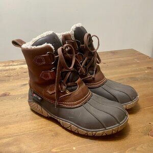 Baffin Winter Boot Yellowknife Brown Leather Insulated Waterproof Women's US 7